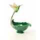 Platou din portelan cu bronz cu o pasare Colibri