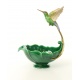 Platou din portelan cu bronz cu o pasare Colibri