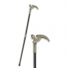 Baston din metal cu maner din aluminiu