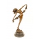 Femeie Bachus-statueta bronz pe soclu marmura