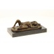 Nud - statueta erotica din bronz pe soclu din marmura