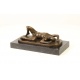 Nud - statueta erotica din bronz pe soclu din marmura