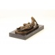 Nud - statueta erotica din bronz pe soclu din marmura