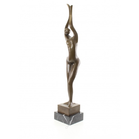 Nud modern - statueta din bronz pe soclu din marmura