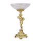 Platou din cristal cu picior cu un barbat din bronz