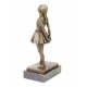 Dansatoare - statueta din bronz pictat pe soclu din marmura