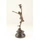 Dansatoare cu pasari - statueta din bronz pictat pe soclu din marmura