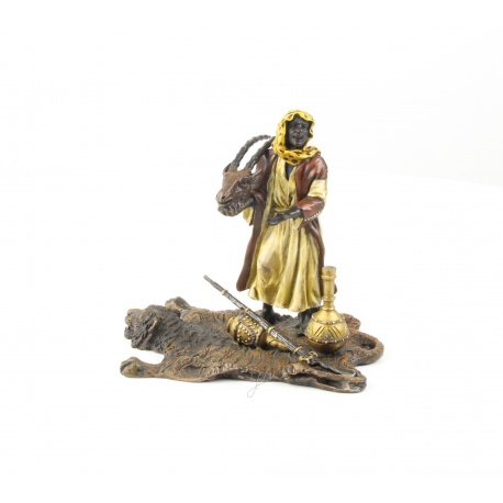 Vanator arab - statueta din bronz pictat