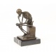 Skeleton - statueta din bronz pe soclu din marmura