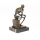 Skeleton - statueta din bronz pe soclu din marmura