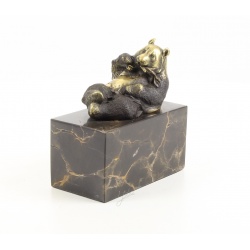 Ursul Panda - statueta din bronz pe soclu din marmura