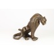 Jaguar stilizat  - statueta moderna din bronz