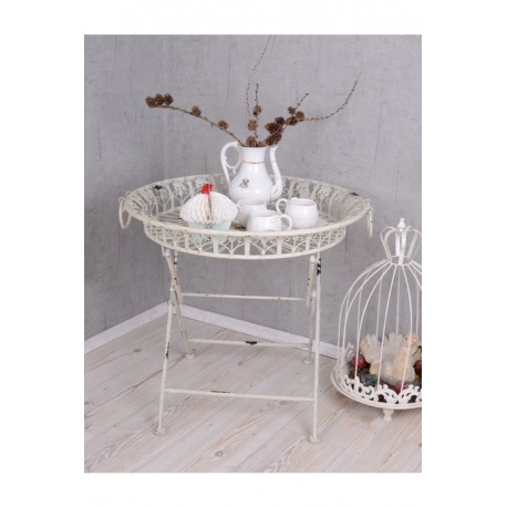 Masa din fier forjat antik white