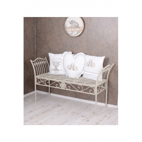 Banca din fier forjat antik white