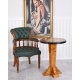 Scaun Chesterfield din lemn mahon cu tapiterie verde