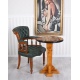 Scaun Chesterfield din lemn mahon cu tapiterie verde