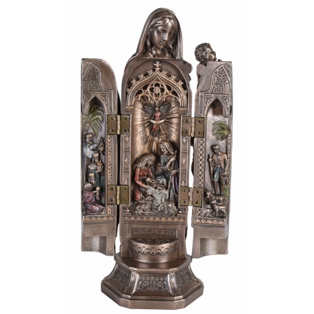 Sfanta Maria - statueta triptica din rasini
