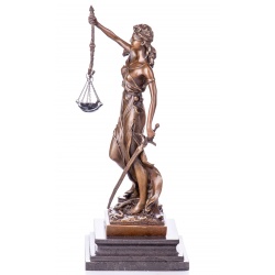 Justitia franceza- statueta din bronz pe soclu din marmura