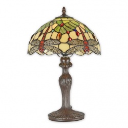 Lampa Tiffany din bronz cu libelule