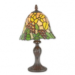 Lampa Tiffany din bronz cu decoratiuni colorate