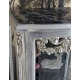 Vitrina baroc din lemn masiv argintiu cu decoratiuni