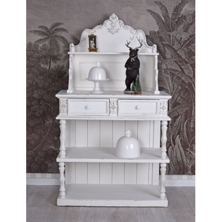 Bufet din lemn masiv alb antichizat