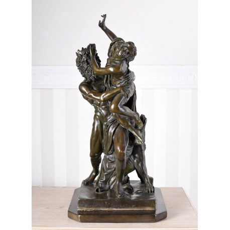 Cerberus cu Proserpina  - statueta mare din bronz pe soclu din marmura