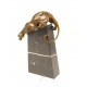 Pantera coborand-statueta din bronz pe un soclu din marmura