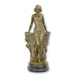 Dansatoare egipteana -statueta din bronz pe un soclu din marmura