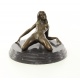 Femeie nud-statueta din bronz pe un soclu din marmura
