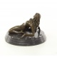 Femeie nud-statueta din bronz pe un soclu din marmura