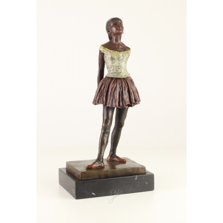 Dansatoare la 14 ani - statueta din bronz pictat pe soclu din marmura