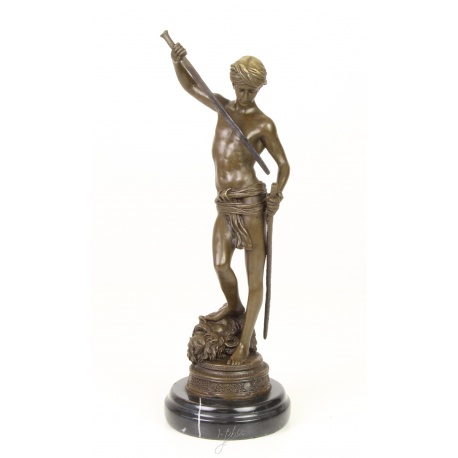 David- statueta din bronz pe soclu din marmura