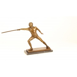 Luptatorul de scrima  - statueta din bronz pe soclu din marmura