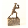 Jucator de tenis - statueta din bronz pe soclu din marmura