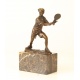 Jucator de tenis - statueta din bronz pe soclu din marmura
