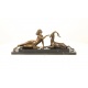 Amazoana cu antilopa - statueta din bronz pe soclu din marmura
