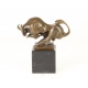 Bou - statueta moderna din bronz masiv pe soclu din marmura