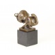 Bou - statueta moderna din bronz masiv pe soclu din marmura