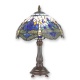Lampa de masa Tiffany cu abajur albastru cu libelule