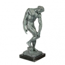 Adam- statueta din bronz pe un soclu din marmura