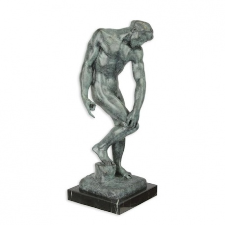 Adam-  statueta din bronz pe un soclu din marmura