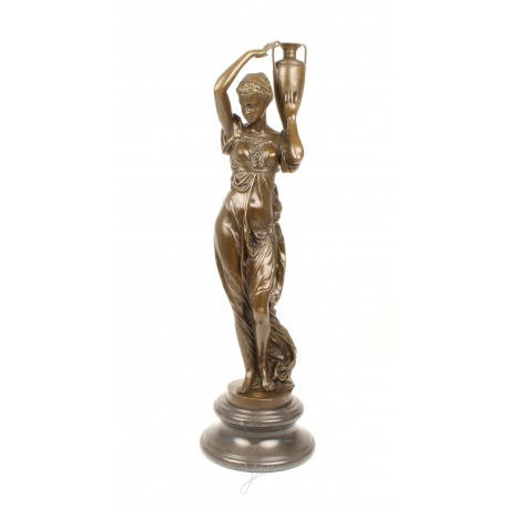 Hebe cu urna- statueta din bronz pe soclu din marmura