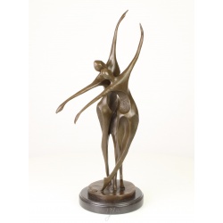 Dansatori-statueta moderna din bronz cu un soclu din marmura