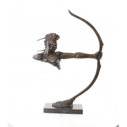 Razboinic Mohawk cu arcul-satatueta moderna din bronz