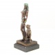 Cleopatra cu pantera  - statueta din bronz pe soclu din marmura
