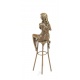 Doamna la bar-statueta bronz pe un soclu din marmura