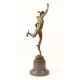 Mercur- statueta dn bronz pe un soclu din marmura