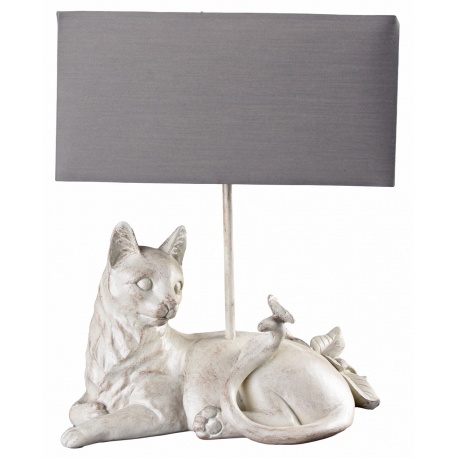 Lampa de masa cu o pisica alba