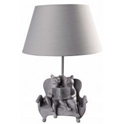 Lampa de masa cu doua pisicute care citesc